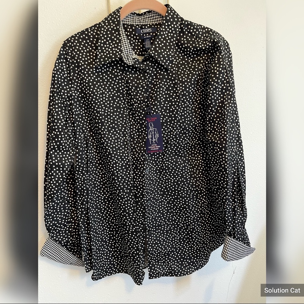 Chaps No Iron Fitted Shirt slimming Fit L